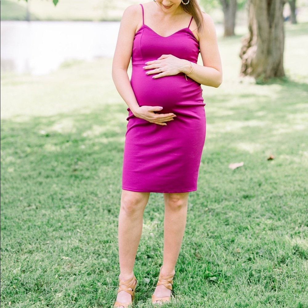 Maternity magenta colored dress